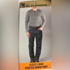 BC Clothing Mens Fleece Lined Pants !